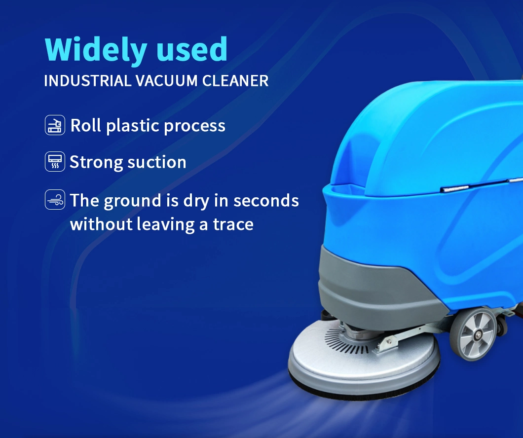 Highest Efficiency Industrial Battery Type Automatic Walk Behind Single Brush Floor Scrubber Dryer